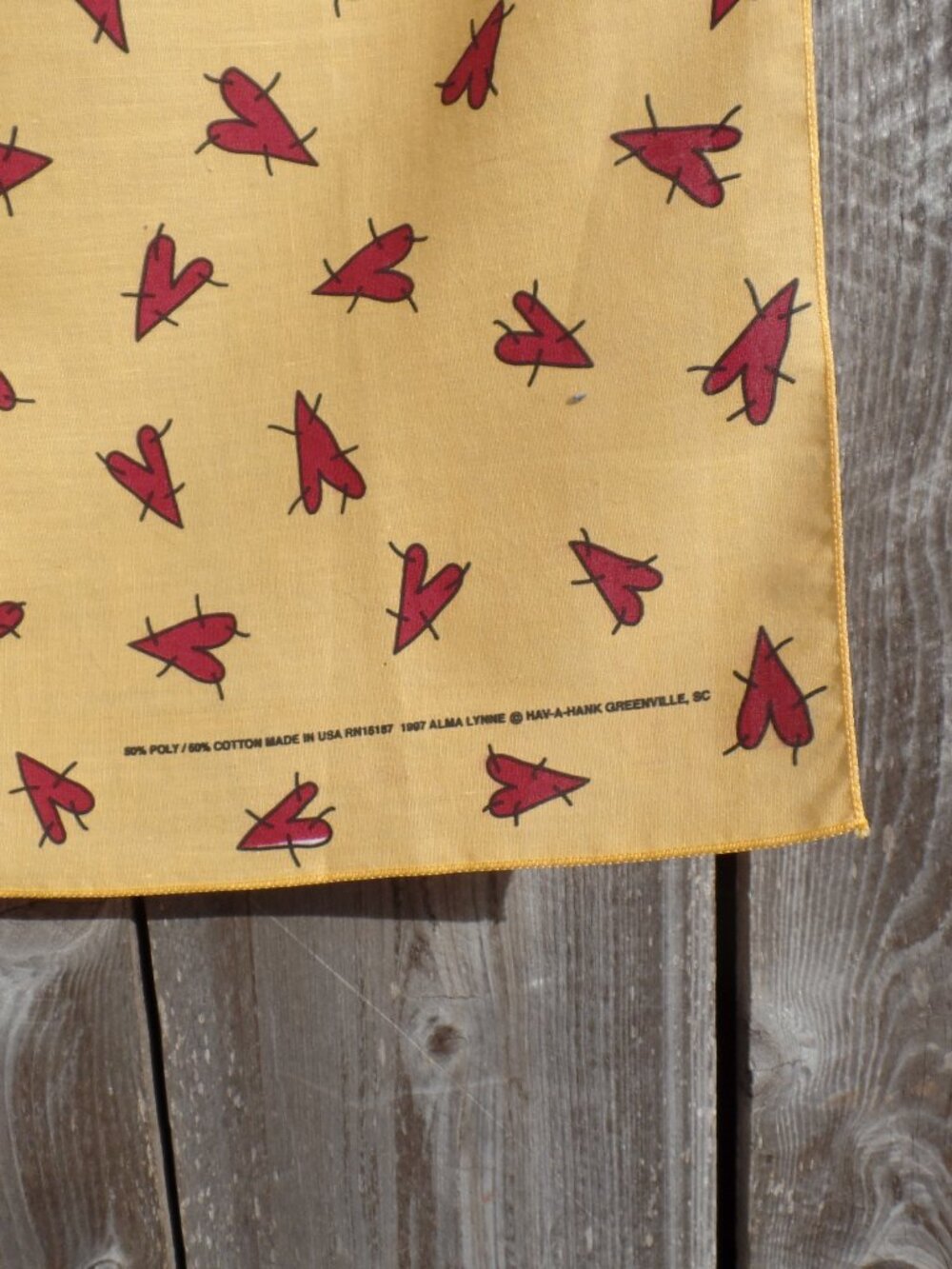 Alma Lynne 1997 Cross Stitch Heart Scarf HAV-A-HANK Brand Bandana - Picture 5 of 8